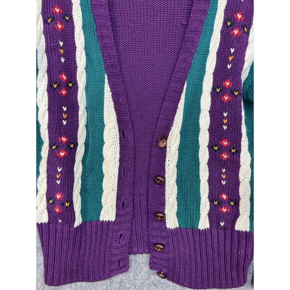 Vtg Milano Design Group Women’s Cable Knit Cardigan Sweater M - Picture 3 of 14